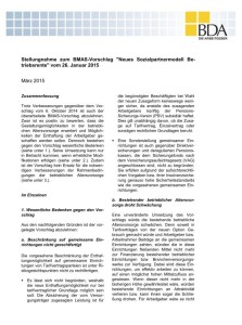 Die BDA-Stellungnahme zum neuen 17b